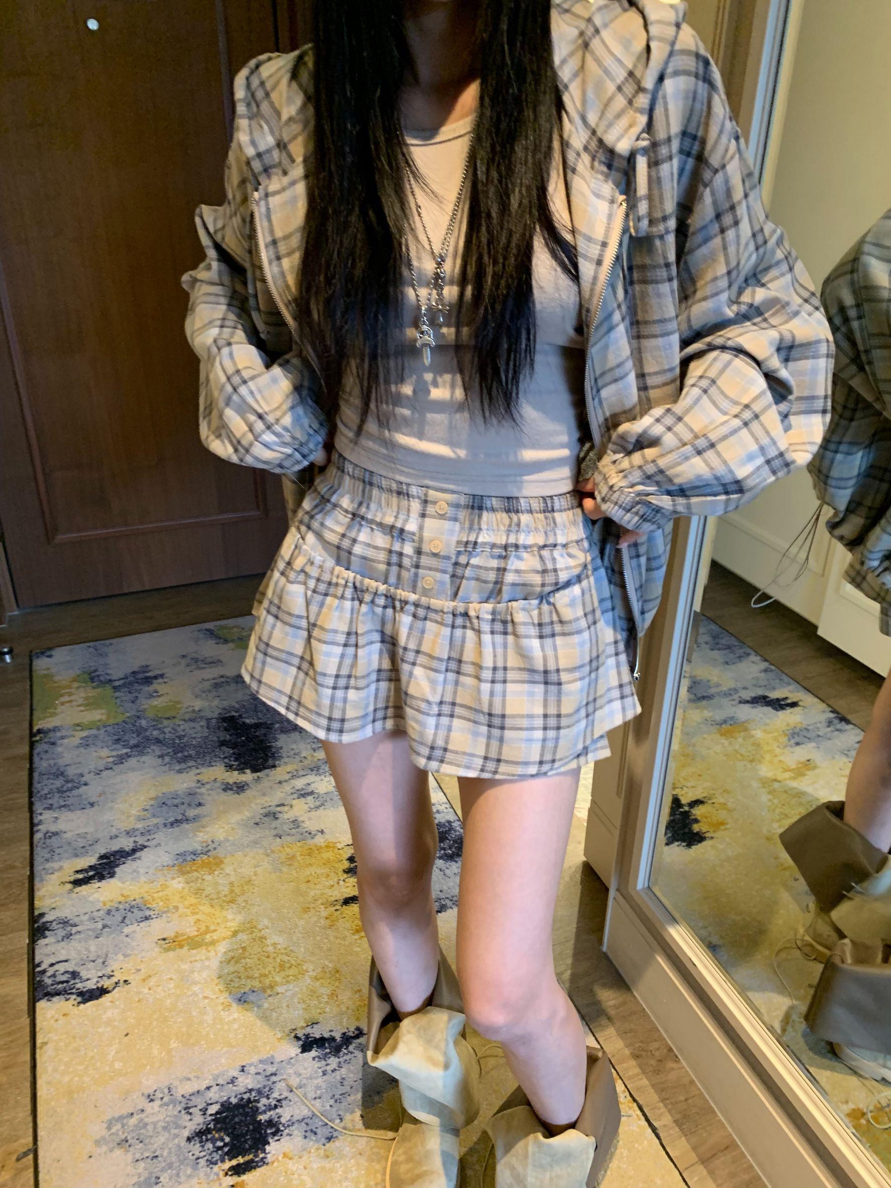小屁簾外罩絨感褲裙